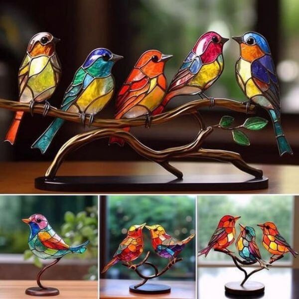 STAINED GLASS BIRDS