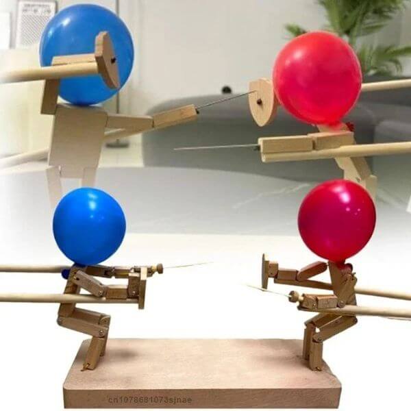 BAMBOO MAN WOODEN FENCING PUPPET BATTLE GAME