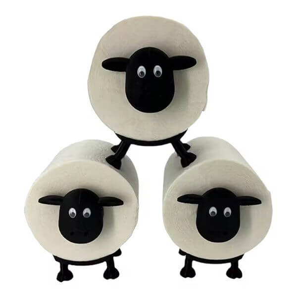 METAL SHEEP TOILET PAPER ROLL HOLDER