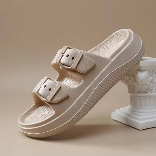 WOMEN’S BUCKLE THICK PLATFORM SLIPPERS