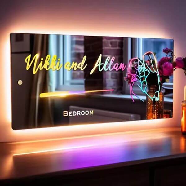 PERSONALIZED LIGHT UP NAME MIRROR