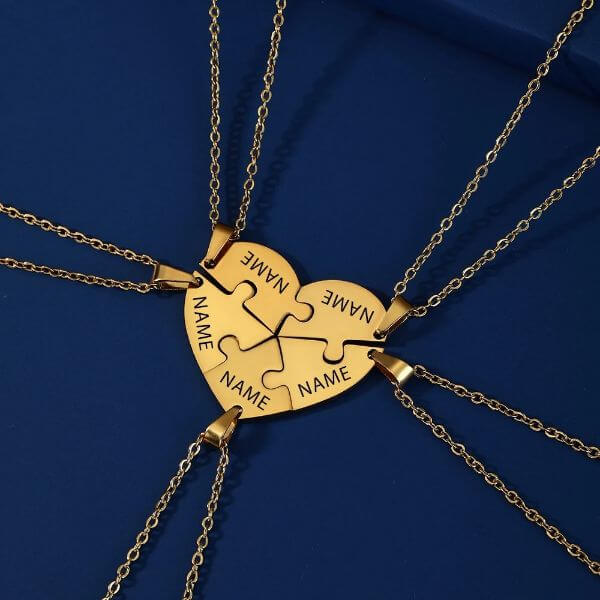 PERSONALIZED HEART PUZZLE NAME NECKLACE