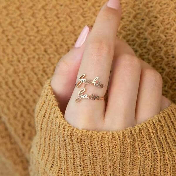 ADJUSTABLE COUPLE NAME RING